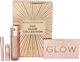 Fragrances, Perfumes, Cosmetics Set - Makeup Revolution The Glow Collection (eye/palette/0.8 g + illuminator/100ml + lip/gloss/2.5ml + beam/stick/18g)