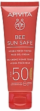 Seaweed & Propolis Tinted Face Gel-Cream - Apivita Bee Sun Safe Hydra Fresh Tinted Face Gel-Cream SPF50 — photo N3