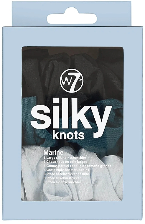 Hair Ties Set, 3 pcs - W7 Cosmetics Silky Knots Marine — photo N1