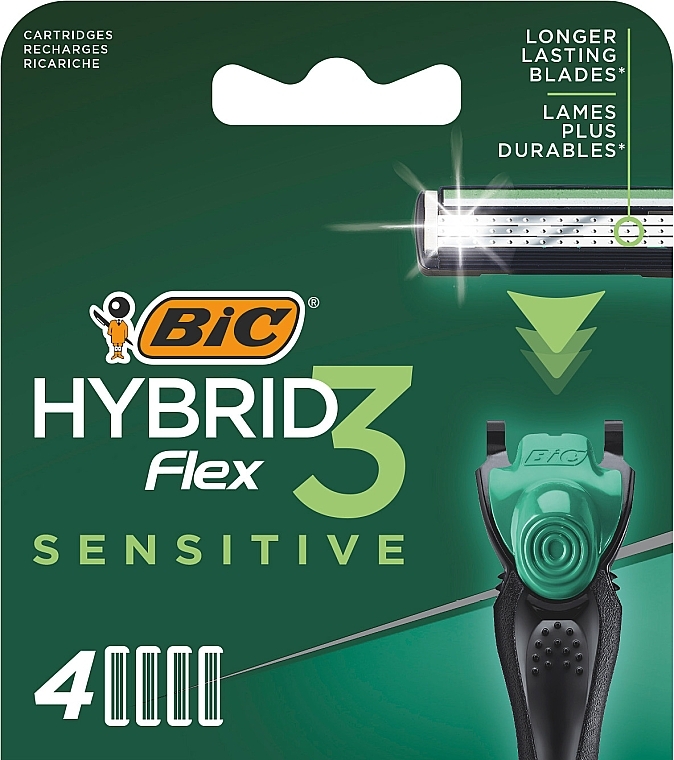 Refill Cartridges, 4 pcs - Bic Flex 3 Hybrid Sensitive — photo N1