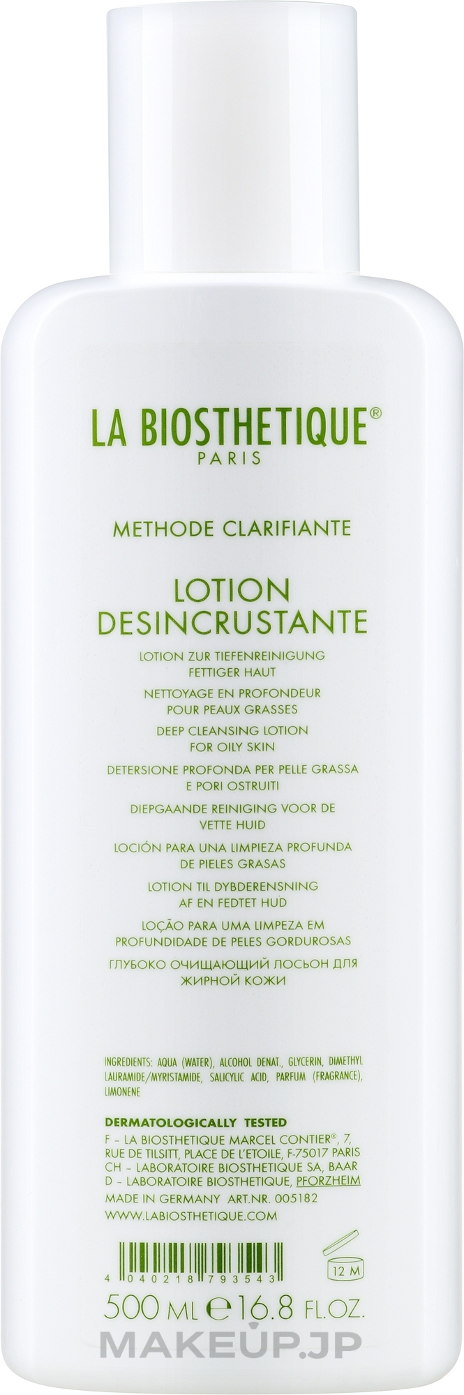 Disincrustant Lotion - La Biosthetique Methode Clarifiante Lotion Desincrustante For Oil Skin — photo 500 ml