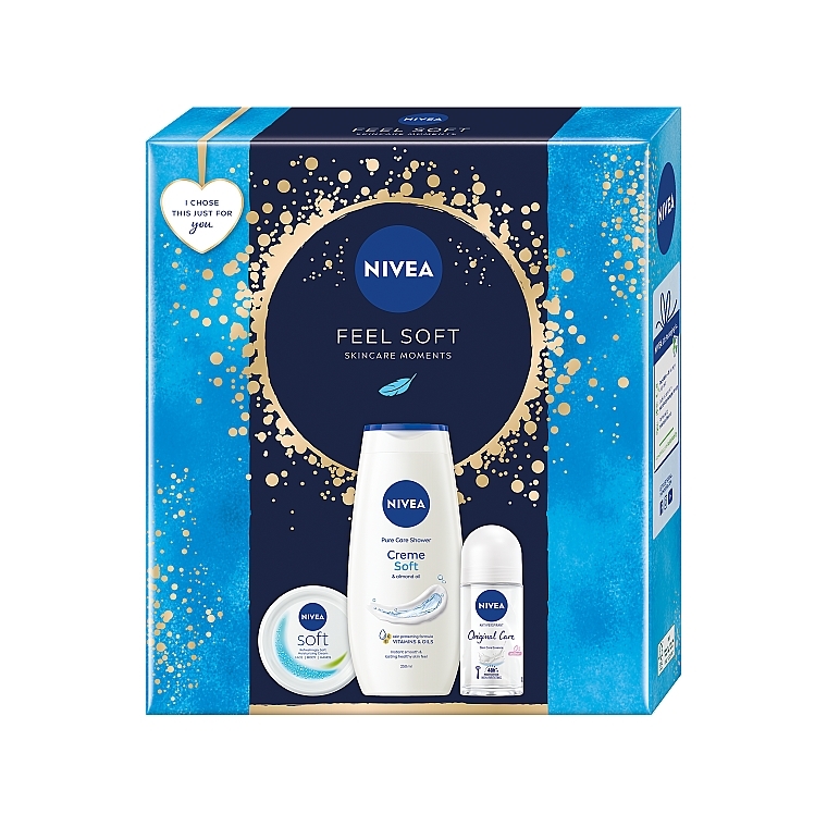 セット - NIVEA Feel Soft (sh/gel/250ml + cr/100ml + deo/50ml) — photo N1