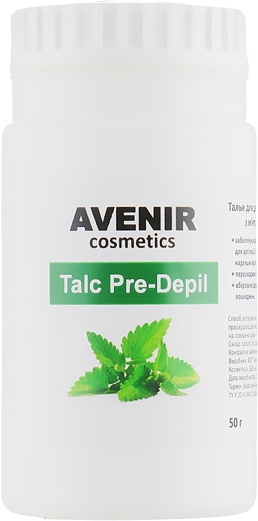 Pre-Depilation & Sugaring Talc 'Mint & Menthol' - Avenir Cosmetics Talc Pre-Depil — photo N2