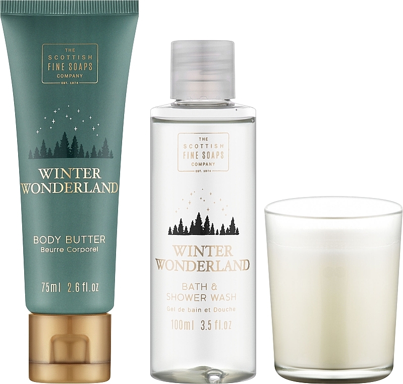 Set - Scottish Fine Soaps Winter Wonderland Cosy Night Pack (sh/gel/100ml + b/cr/75ml + candle/1pc) — photo N2