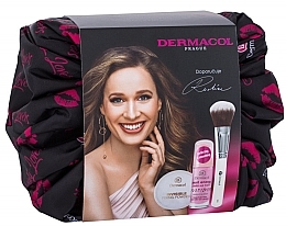 Fragrances, Perfumes, Cosmetics Set - Dermacol Beauty II (makeup/base/20ml + powder/13.5g + brush/1pcs + bag)