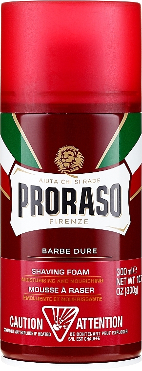 Shea Butter and Sandalwood Shaving Foam for Coarse Stubble - Proraso Red Shaving Foam — photo N1