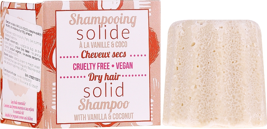 Solid Shampoo for Dry Hair - Lamazuna Solid Shampoo For Dry Hair Vanilla & Coconut Scent — photo N1