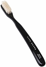 Medium Toothbrush, black - Acca Kappa Vintage Tooth Brush Medium Nylon Natural Bristles Black Color — photo N1