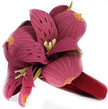 Burgundy Alstroemeria Elastic Hair Band - Katya Snezhkova — photo N2