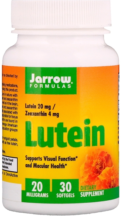 Dietary Supplement "Lutein 20mg" - Jarrow Formulas Lutein 20mg — photo N1