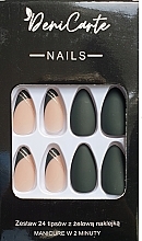 Fragrances, Perfumes, Cosmetics False Nails with Gel Stickers, 24 pcs. - Deni Carte 8983