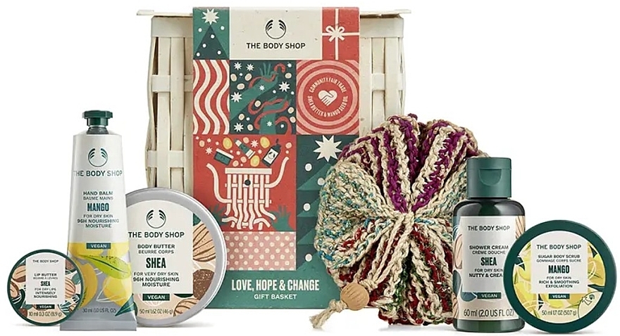 Set, 7 products - The Body Shop Love, Hope & Change Gift Basket — photo N1