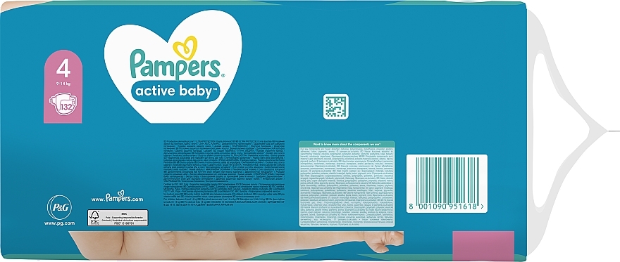 Diapers 'Active Baby' 4 (9-14 kg), 132 pcs - Pampers — photo N12