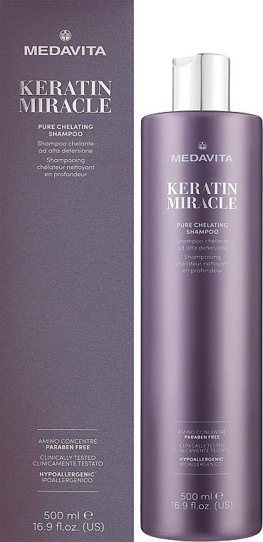 Deep Cleansing Chelating Shampoo - Medavita Keratin Miracle Pure Chelating Shampoo — photo N3