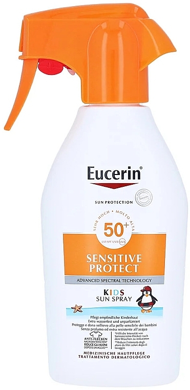 Kids Sunscreen Spray - Eucerin Kids Sun Spray Sensitive Protect SPF 50+ — photo N1