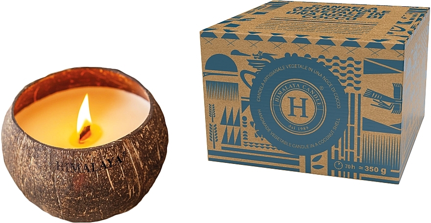 Vanilla Scented Candle - Himalaya dal 1989 Handmade Vegetable Candle In A Coconut Shell — photo N1