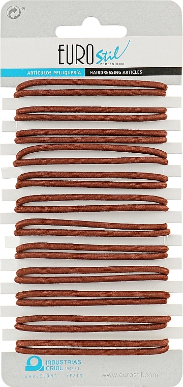 Hair Ties, 24 pcs, 00634, brown - Eurostil — photo N1