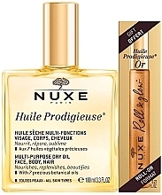 Fragrances, Perfumes, Cosmetics Set - Nuxe Huile Prodigieuse (oil/100ml + roll-on/8ml)