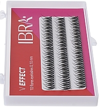 V Effect Lash Individuals B 0.10, 8 mm - Ibra 10 Flares Eyelash — photo N2