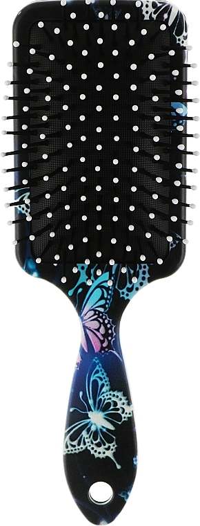 Rectangular Massage Hair Brush, butterflies, FC-030 - Dini — photo N1