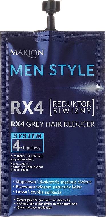 Men Hair Color - Marion Men Style 4 Steps Grey Hair Reducer — photo N2