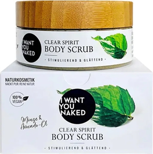 Body Scrub 'Mint & Avocado Oil' - I Want You Naked Clear Spirit Body Scrub — photo N1