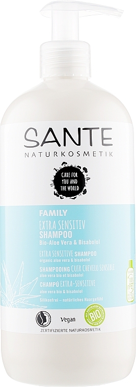 Family Shampoo for Sensitive Scalp "Aloe Vera & Bisabolol" - Sante Family Extra Sensitive Shampoo — photo N6