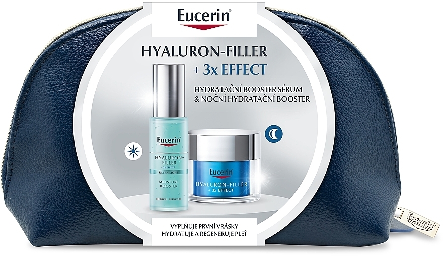 Set - Eucerin Hyaluron-Filler 3x Effect Booster (f/serum/30ml + n/cr/50ml + pouch) — photo N1