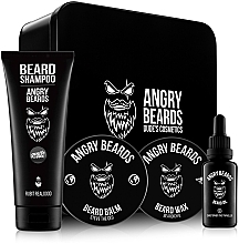 Fragrances, Perfumes, Cosmetics Set - Angry Beards The Traveller (beard/sham/250ml + b/oil/30ml + b/balm/50ml + b/wax/30ml)