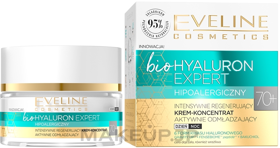 Ultra-Moisturizing Day & Night Cream-Concentrate - Eveline Cosmetics BioHyaluron Expert 70+ — photo 50 ml