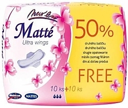 Fragrances, Perfumes, Cosmetics Sanitary Pads with Wings, 10+10 pcs. - Mattes Ultra Wings Top Dry