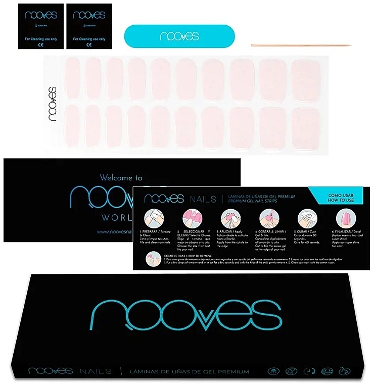 Gel Nail Sticker Set - Novoves Premium Luxe Solid Pale Pink — photo N1