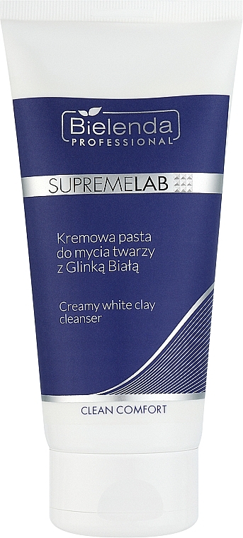 Face Cleansing Cream Paste with White Clay - Bielenda Professional Supremelab Clean Comfort Creamy White Clay Cleanser — photo N3