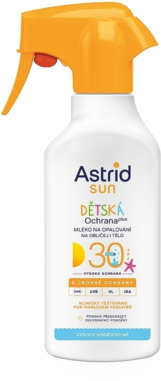 Face and Body Baby Tanning Lotion in Spray - Astrid Kids Protection Plus Sun Milk SPF 30 — photo N1