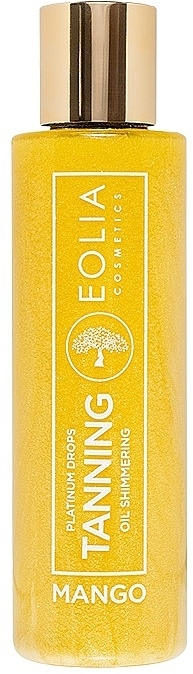 Mango Tanning Shimmering Oil - Eolia Tanning Oil Shimmering Platinum Drops Mango — photo N1