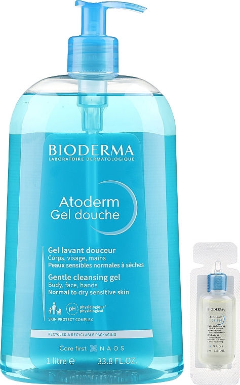 Beauty Set - Bioderma Atoderm (sh/gel/1000ml + sh/oil/5ml) — photo N2