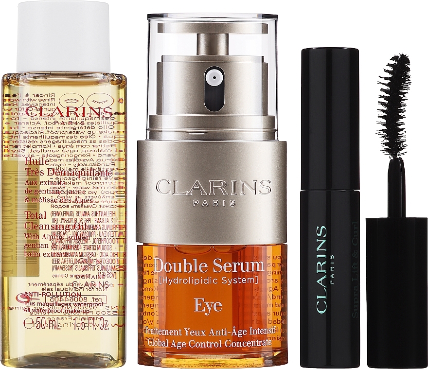 Set - Clarins VP DS Eye World HLY 2022 (mascara/mini/3ml + eye/ser/20ml + oil/50ml + bag/1pc) — photo N2