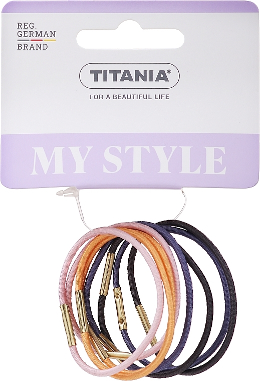 Elastic Hair Ties, 4,5 cm, 8 pcs, multicolor - Titania — photo N1