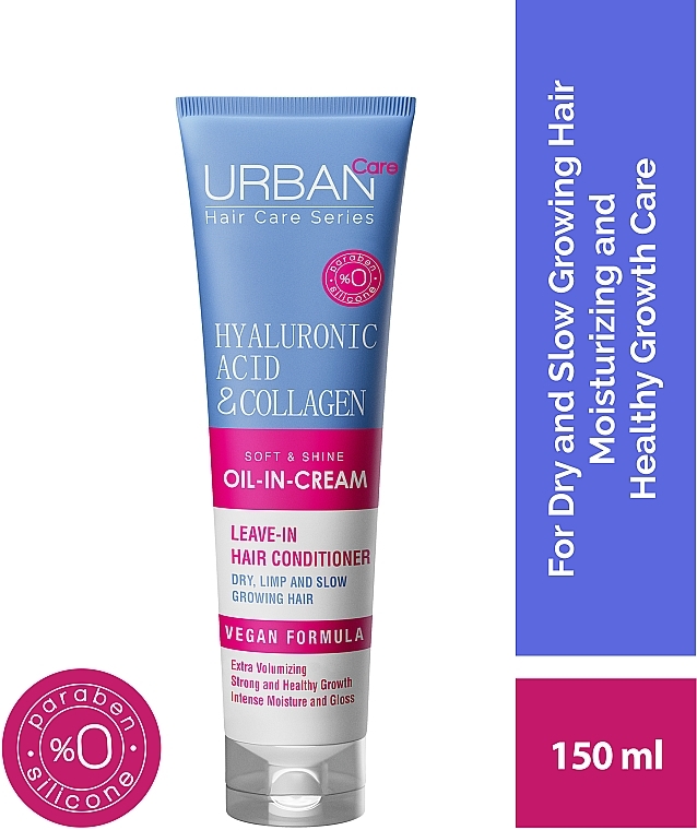 Hyaluronic Acid Hair Oil-in-Cream - Urban Care Hyaluronic Acid & Collagen Oil In Cream — photo N2