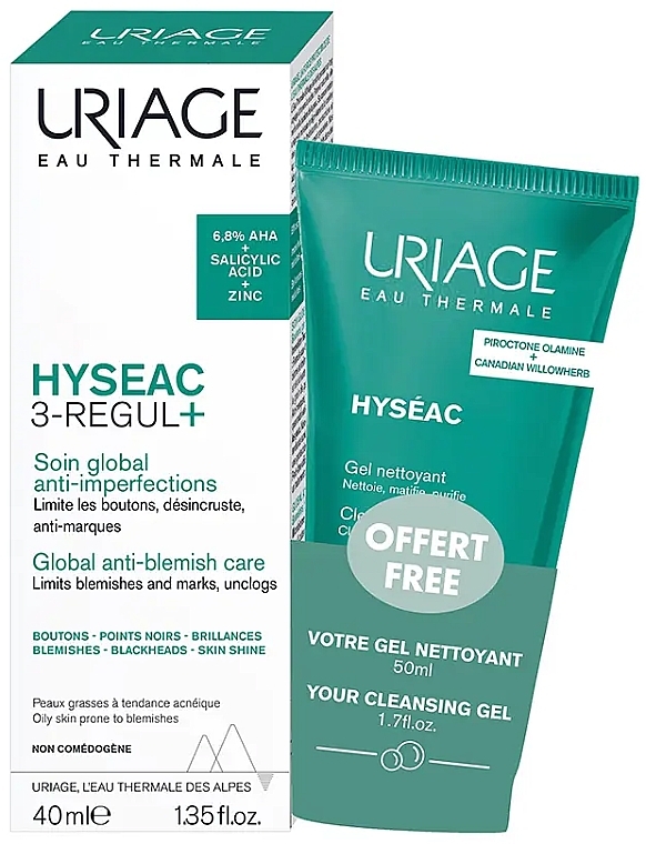 Set - Uriage Hyseac 3-Regul+ (f/cr/40ml+cl/gel/50ml) — photo N1