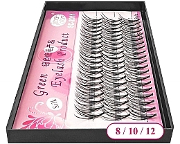 Individual Lashes, C, 8, 10, 12 mm - Clavier Pink Silk Green Eyelash — photo N2