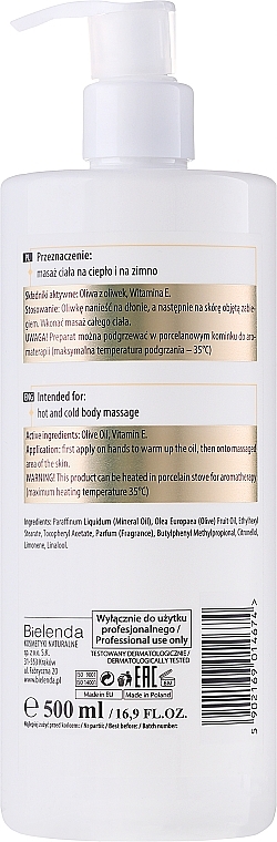 Massage Body Oil with Vitamin E - Bielenda Professional Body Program Luxury Olive For Body Massage — photo N2