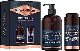 Fragrances, Perfumes, Cosmetics Set - Gillette King C. Perfect Ritual Kit (beard&face/wash/350ml + f/cr/100ml)