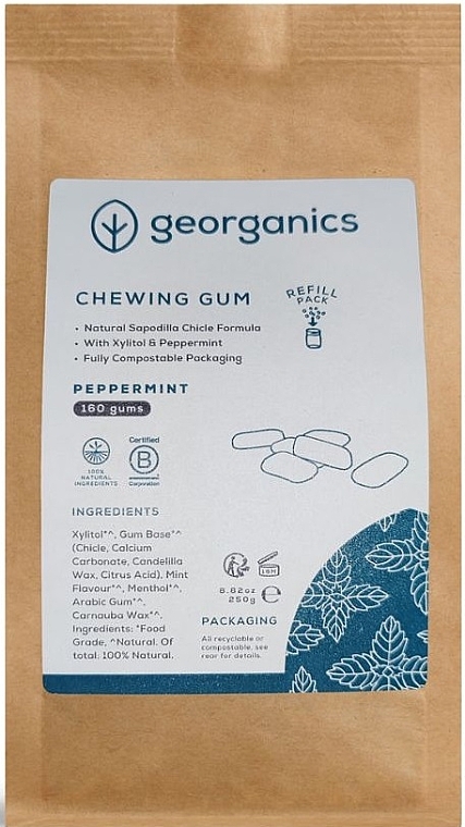 Peppermint Chewing Gum - Georganics Natural Chewing Gum Refill English Peppermint (refill) — photo N1