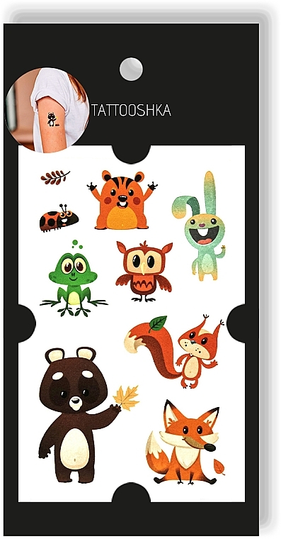 Kids Temporary Tattoo Set "Wild Animals" - Tattooshka — photo N2