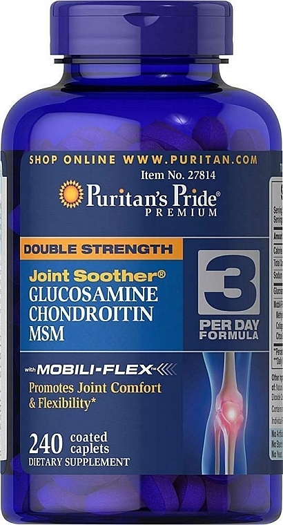 Glucosamine, Chondroitin & MSM Capsules - Puritan's Pride Glucosamine Chondroitin MSM Double Strength — photo N1