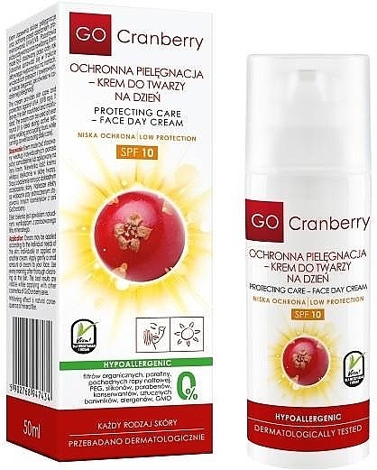 GIFT! Facial Sunscreen - GoCranberry Protecting Care Face Day Cream SPF 10 — photo N1
