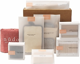 Set - Nudo Nature Made Starter Kit (cotton buds/200pcs + h/brush/1pc + n/brush/1pc + toothbrush/1pc + sh/sponge/1pc + f/sponge/1pc + bag/1pc + pads/7pcs) — photo N1