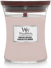 Fragrances, Perfumes, Cosmetics Scented Candle in Glass - Woodwick Sea Salt & Vanilla Scented Candle
