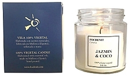 Fragrances, Perfumes, Cosmetics Scented Candle in Glass - Focdenit 100% Vegetal Candle Jazmin & Coco